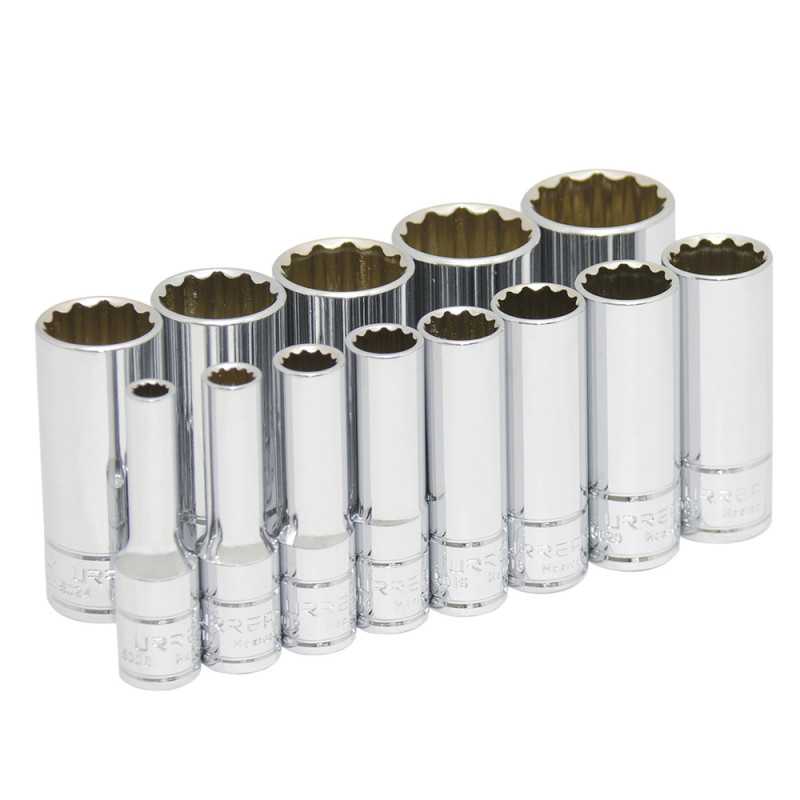 52112 Juego de dados largos cuadro de 3/8" 12 puntas en pulgadas en riel 13 piezas Urrea 52112 Juego de dados largos cuadro de 3/8" 12 puntas en pulgadas en riel 13 piezas Urrea