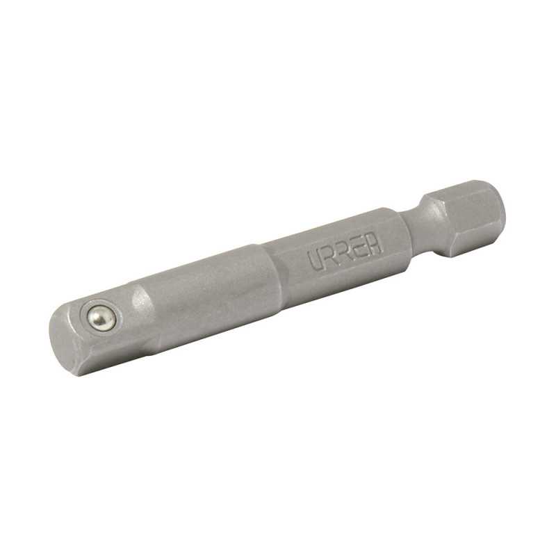 50006 Adaptador con balín para dados cuadro hembra de 1/4" hexágono de 1/4" x 2" Urrea 50006 Adaptador con balín para dados cuadro hembra de 1/4" hexágono de 1/4" x 2" Urrea