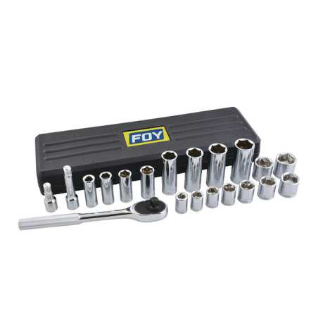 140437 Juego de dados y accesorios cuadro de 3/8" métrico 20 piezas Foy