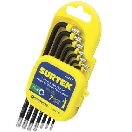 ALLFTL7 Juego de llaves hexagonales tipo "L" Torx largas 7 piezas Surtek