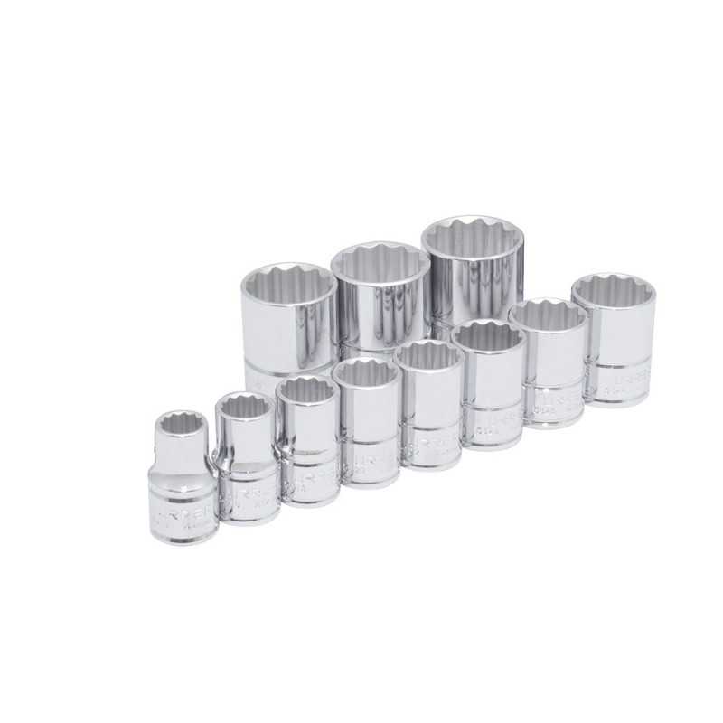 54111 Juego de dados cuadro de 1/2" 12 puntas en pulgadas en riel 11 piezas Urrea 54111 Juego de dados cuadro de 1/2" 12 puntas en pulgadas en riel 11 piezas Urrea