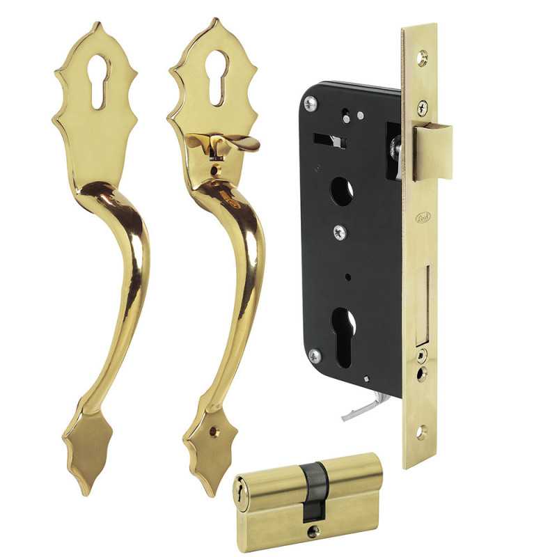 L119QLB Conjunto Classic función doble latón brillante llave de puntos Lock