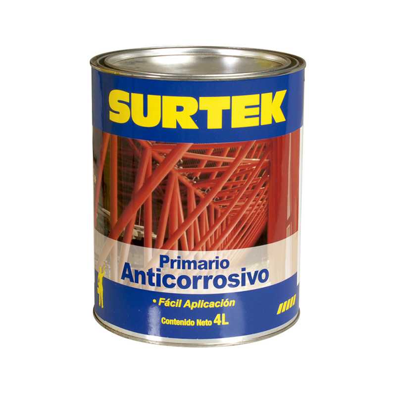 SP50356 Esmalte anticorrosivo para metal 4 Lt color rojo óxido Surtek SP50356 Esmalte anticorrosivo para metal 4 Lt color rojo óxido Surtek