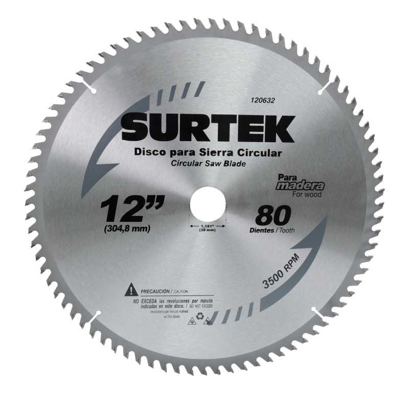 120601 Disco para sierra circular para corte madera 24 dientes 7-1/4" Surtek