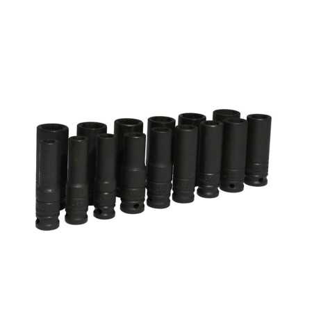 73214M Juego de dados largos de impacto cuadro de 1/2" 6 puntas métricos 15 piezas Urrea