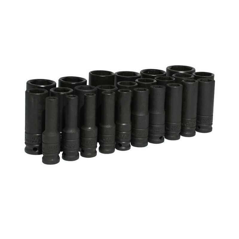 74216 Juego de dados largos de impacto cuadro de 1/2" 6 puntas métricos 25 piezas Urrea 74216 Juego de dados largos de impacto cuadro de 1/2" 6 puntas métricos 25 piezas Urrea