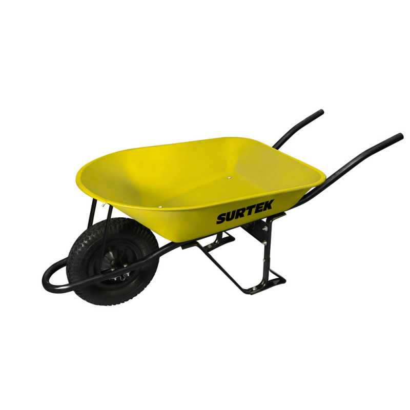 CAT452 Carretilla reforzada con bastidor metálico 4.5 Ft3 llanta neumática de 2 capas Surtek CAT452 Carretilla reforzada con bastidor metálico 4.5 Ft3 llanta neumática de 2 capas Surtek