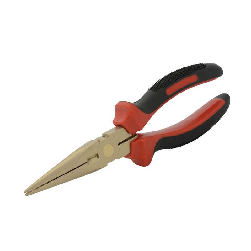 UH2292 Pinza de bronce-aluminio antichispa con mango bimaterial 8" de punta larga Urrea