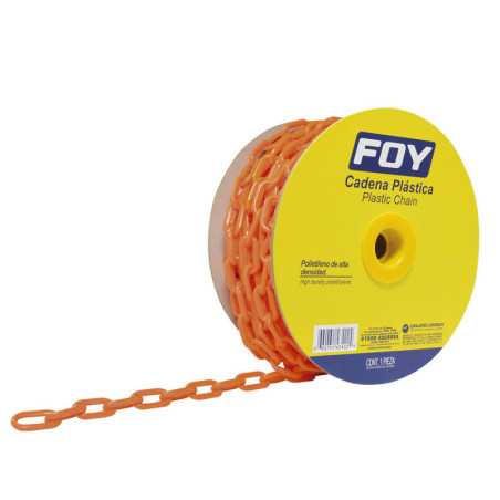 143436 Cadena plástica calibre 3 mm de 50 m color naranja Foy