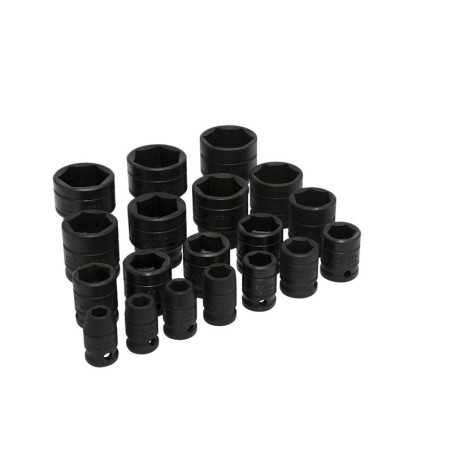 74106 Juego de dados de impacto cuadro de 1/2" 6 puntas en pulgadas 19 piezas Urrea