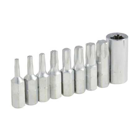 PFTX9 Juego de puntas Torx hexágono de 1/4" con adaptador 9 piezas Surtek