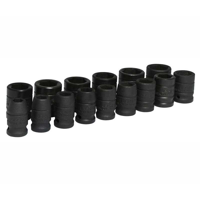 74204M Juego de dados de impacto cuadro de 1/2" 6 puntas métricos 15 piezas Urrea 74204M Juego de dados de impacto cuadro de 1/2" 6 puntas métricos 15 piezas Urrea