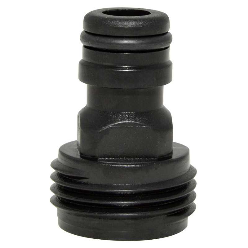 130384 Conector para manguera de riego con sistema click 3/4" macho Surtek