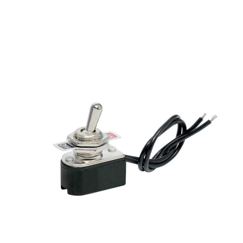 136555 Apagador de palanca metal con cable de 14 cm 6 A color blanco Surtek