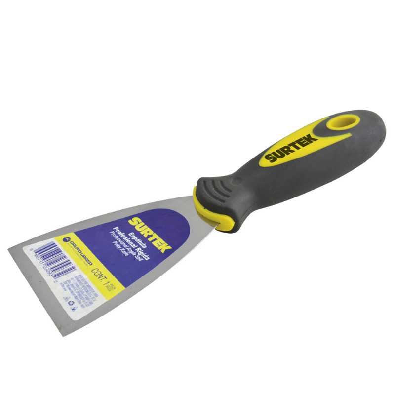 123033 Espátula flexible de acero de alto carbón con mango bimaterial 3" Surtek 123033 Espátula flexible de acero de alto carbón con mango bimaterial 3" Surtek
