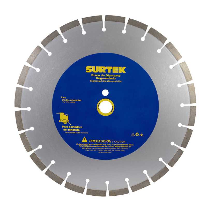 123473 Disco de diamante para cortadora de concreto 14" Surtek