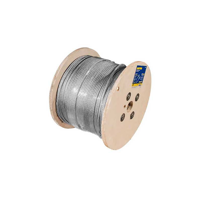 CAP118 Cable de acero con guardacabo recubrimiento PVC 1/4" x 76 m construcción de 7 x 7 Surtek