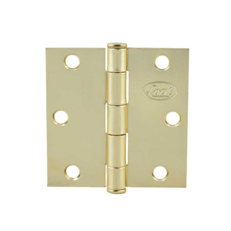 LBC40LB Bisagra cuadrada perno suelto de acero latón brillante 4" x 4" Lock