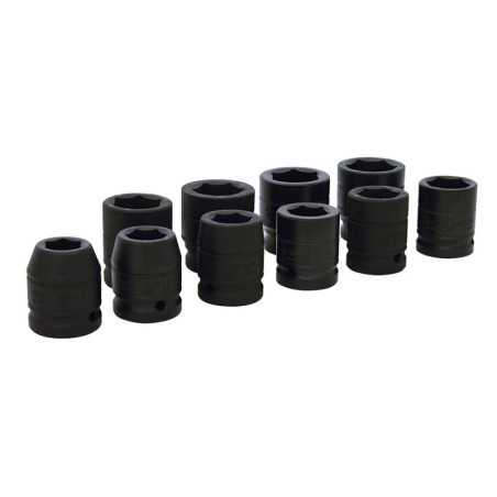 750010 Juego de dados de impacto cuadro de 3/4" 6 puntas en pulgadas 10 piezas Urrea