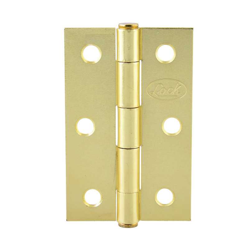 LBA10LB Bisagra alargada de acero latón brillante 1" x 1.06" Lock