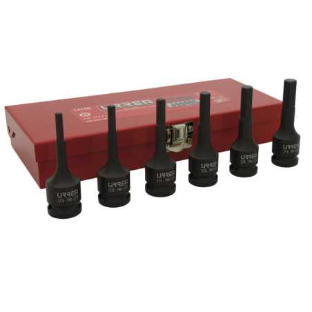 74150 Juego de dados de impacto con punta hexagonal en pulgadas cuadro 1/2" 6 piezas Urrea