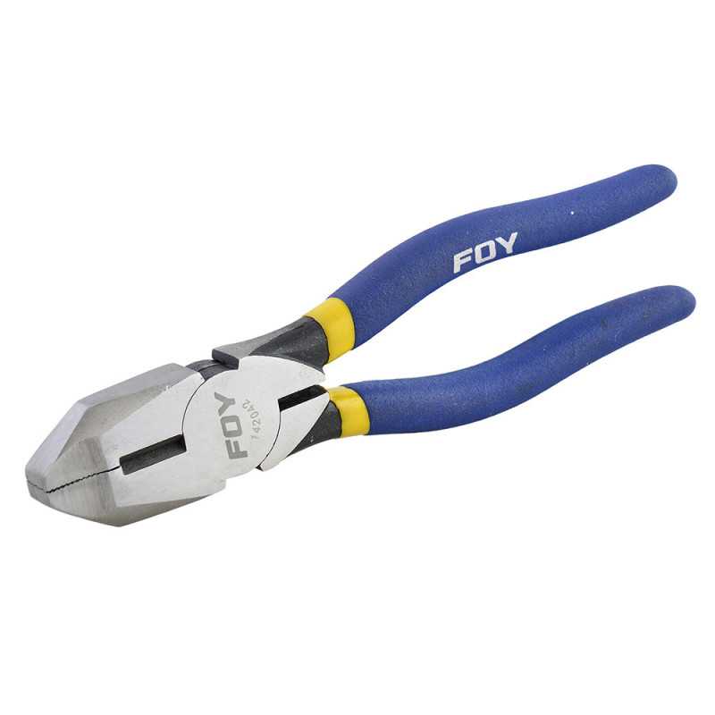 142042 Pinza con mango con doble plastisol para electricista de 8" corte lateral Foy