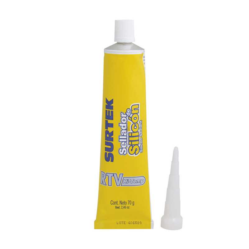 113457 Silicón para alta temperatura color aluminio en tubo 70 gr Surtek