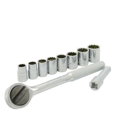 A02M Juego de dados y accesorios cuadro de 3/8" métrico 10 piezas Surtek