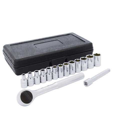 F4400 Juego de dados y accesorios cuadro de 1/4" en pulgadas 6 puntas 15 piezas Surtek