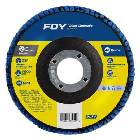 DL74 Disco laminado tipo 29 grano 40, 7" Foy