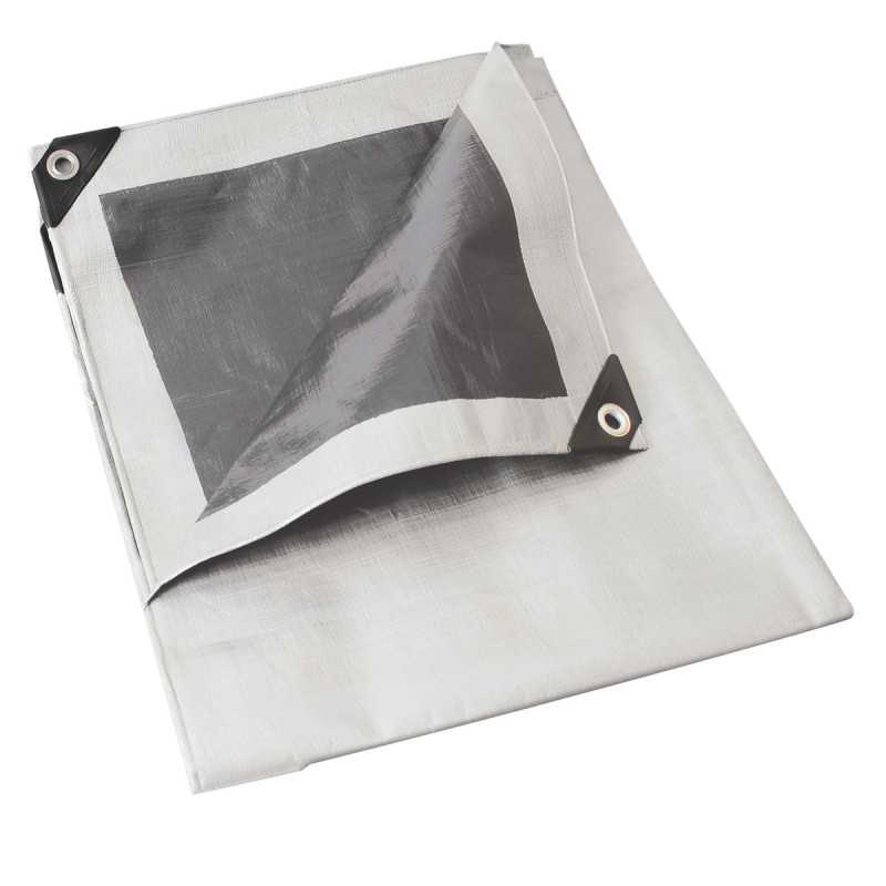Lona de polietileno color blanco con fondo plata, 3 x 3 m Foy Lona de polietileno color blanco con fondo plata, 3 x 3 m Foy