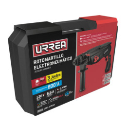 Rotomartillo electroneumático SDS Plus 800 W, 120 V, 3J, 0-1100 RPM Urrea