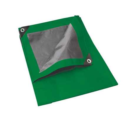 Lona de polietileno color verde con fondo plata, 2 x 3 m Foy