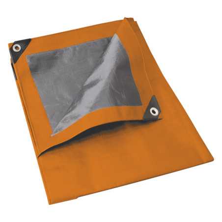 Lona de polietileno color naranja con fondo plata, 3 x 4 m Foy