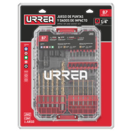 Juego de puntas y dados de impacto, 87 piezas Urrea