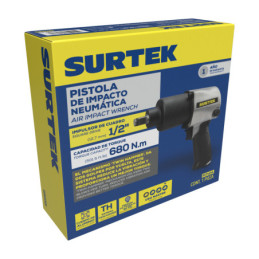 Pistola de impacto neumática cuadro de 1/2" 500 Ft-lb sistema twin hammer Surtek