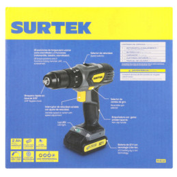Taladro/atornillador 3/8" batería de Li-ion 12 V 28 Nm Surtek