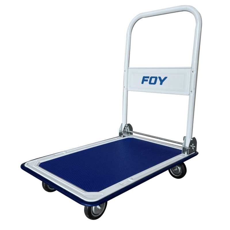 Carro plataforma con maneral retráctil 72.5 cm x 47.5 cm, 4", 150 kg Foy Carro plataforma con maneral retráctil 72.5 cm x 47.5 cm, 4", 150 kg Foy