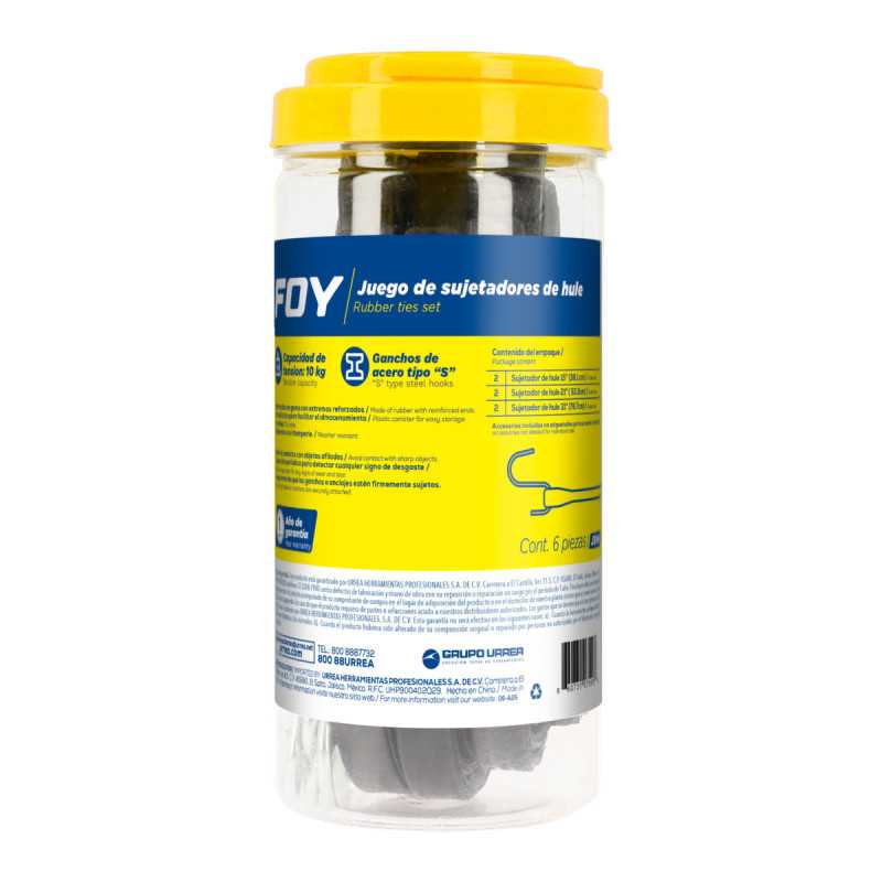 Jgo sujetador hule 6pz Foy Jgo sujetador hule 6pz Foy