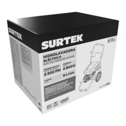 Hidrolavadora eléctrica 2800 W 220 V 2500 PSI, 9 Lt por minuto Surtek