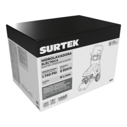 Hidrolavadora eléctrica 2200 W 127 V 1740 PSI, 8 Lt por minuto Surtek