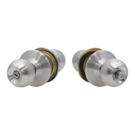 Pomo cilíndrico bola para constructora función baño, acero inoxidable, llave std, caja Prolok