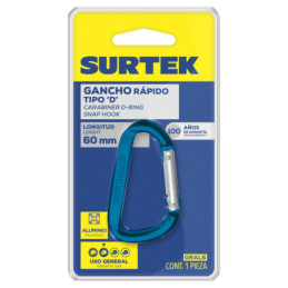 Gancho rápido de aluminio 6 x 60 mm Surtek