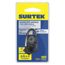Gancho rápido con brújula 5 x 50 mm Surtek