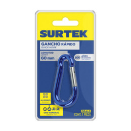 Gancho rápido tipo pera 6 x 60 mm Surtek
