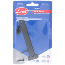 Número 1 slim 4" negro Lock