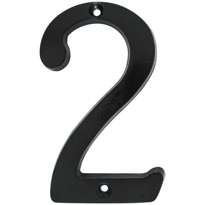 Número 2 slim 4" negro Lock