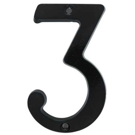 Número 3 slim 4" negro Lock