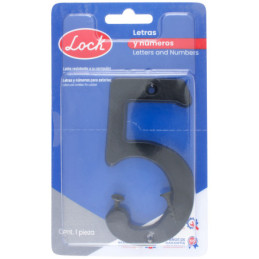 Número 5 slim 4" negro Lock