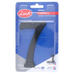 Número 7 slim 4" negro Lock
